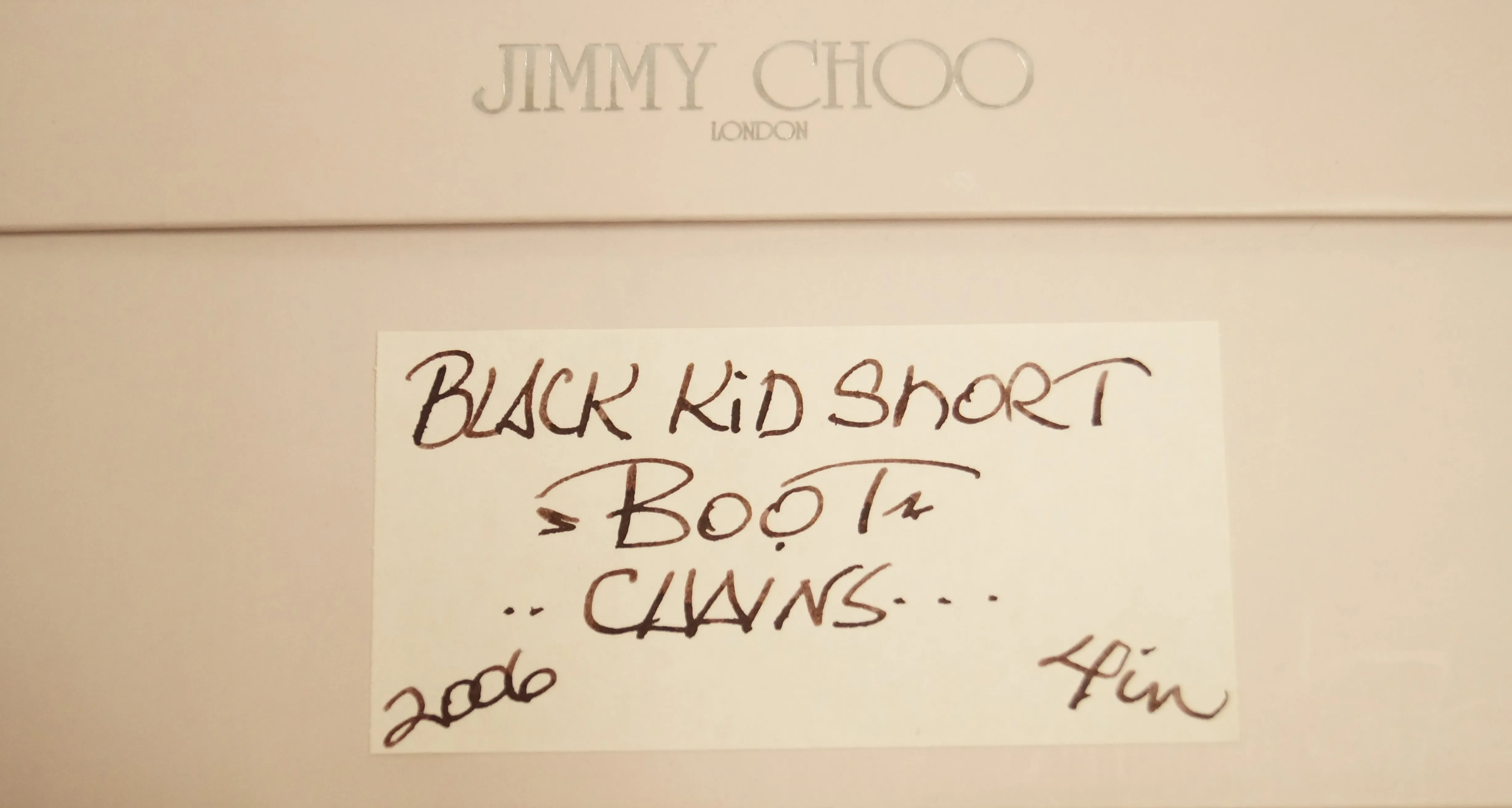 2006 Jimmy Choo Black Kid Leather Chain Boots