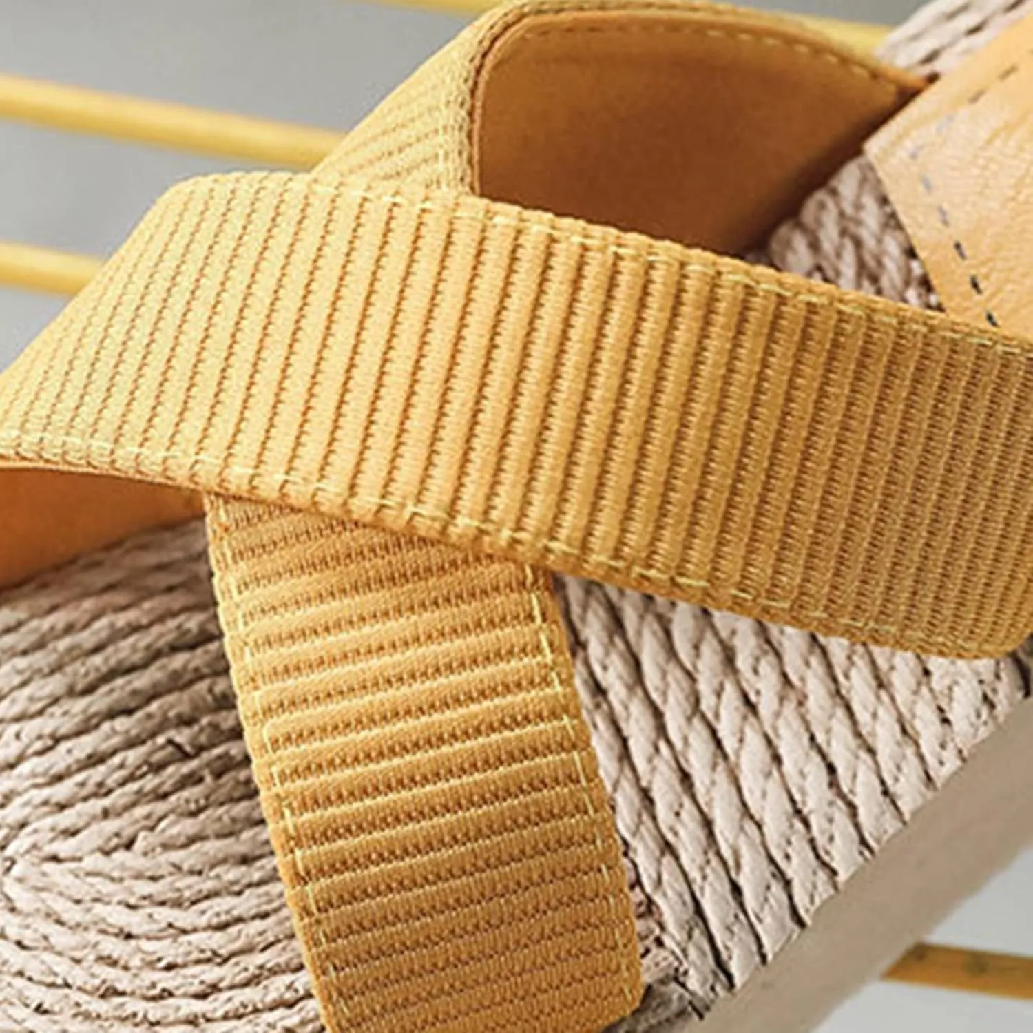 2025 Women Wedge Sandal Summer Open Toe Slip-On Espadrilles Slippers Comfortable Beach Vacation Slides Breathable Non-Slip Walking Footwear Indoor/Outdoor Ladies Dress Height Increase Shoe