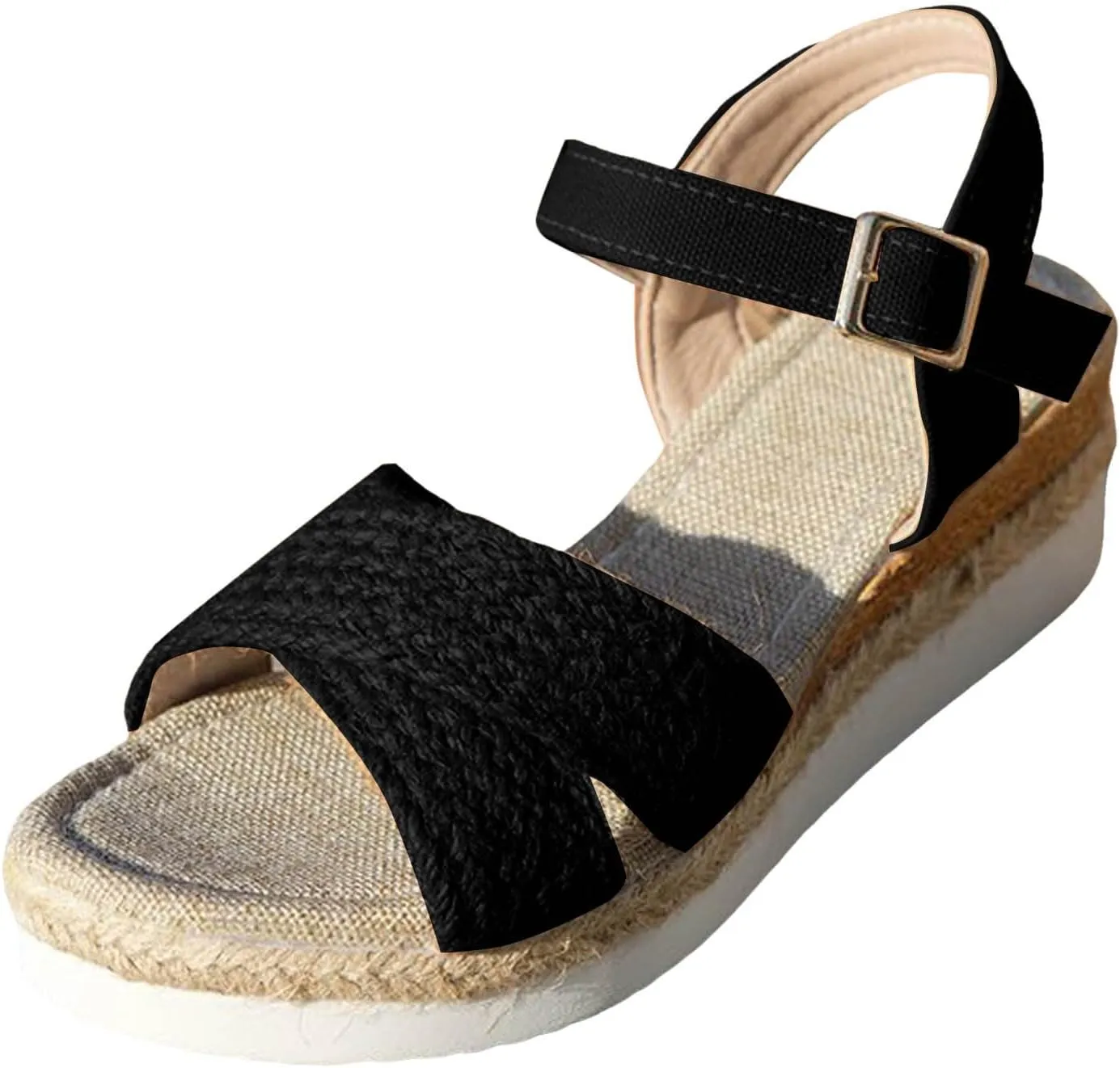 2025 Women Wedge Sandals Fashion Summer Dressy Party Dance Vacation Slippers Breathable Comfortable Height Increase Espadrilles Walking Footwear with Adjustable Buckle Outdoor Open Toe Casual Shoe