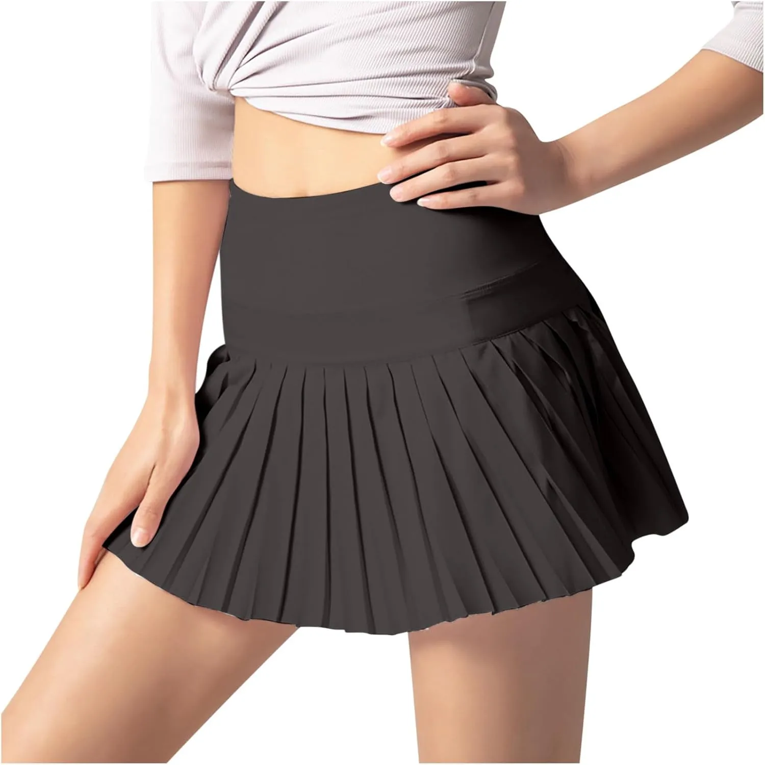 2025 Womens Pleated Tennis Skirts with Bulit-in-Shorts High Waisted Athletic Golf Skorts Skirts Outdoor Sports Shorts