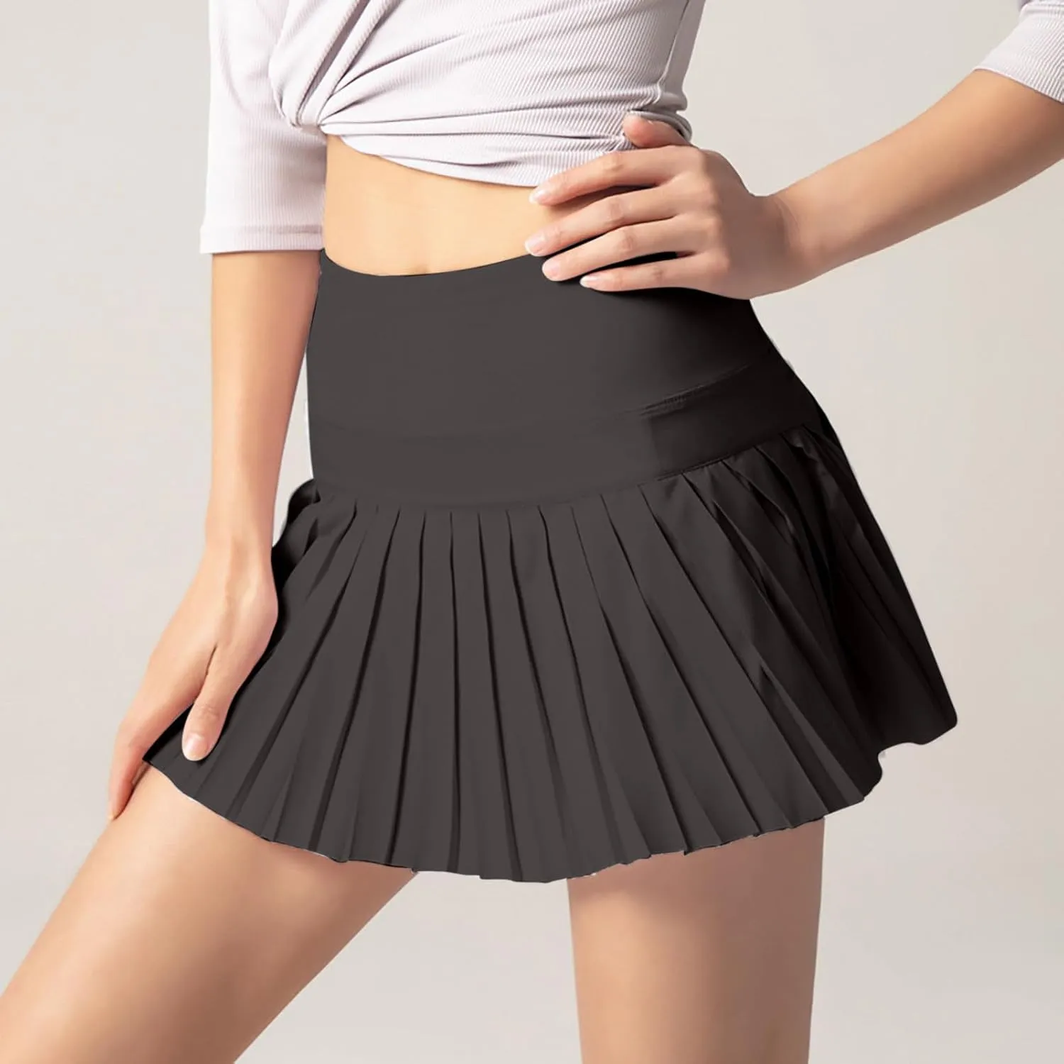 2025 Womens Pleated Tennis Skirts with Bulit-in-Shorts High Waisted Athletic Golf Skorts Skirts Outdoor Sports Shorts