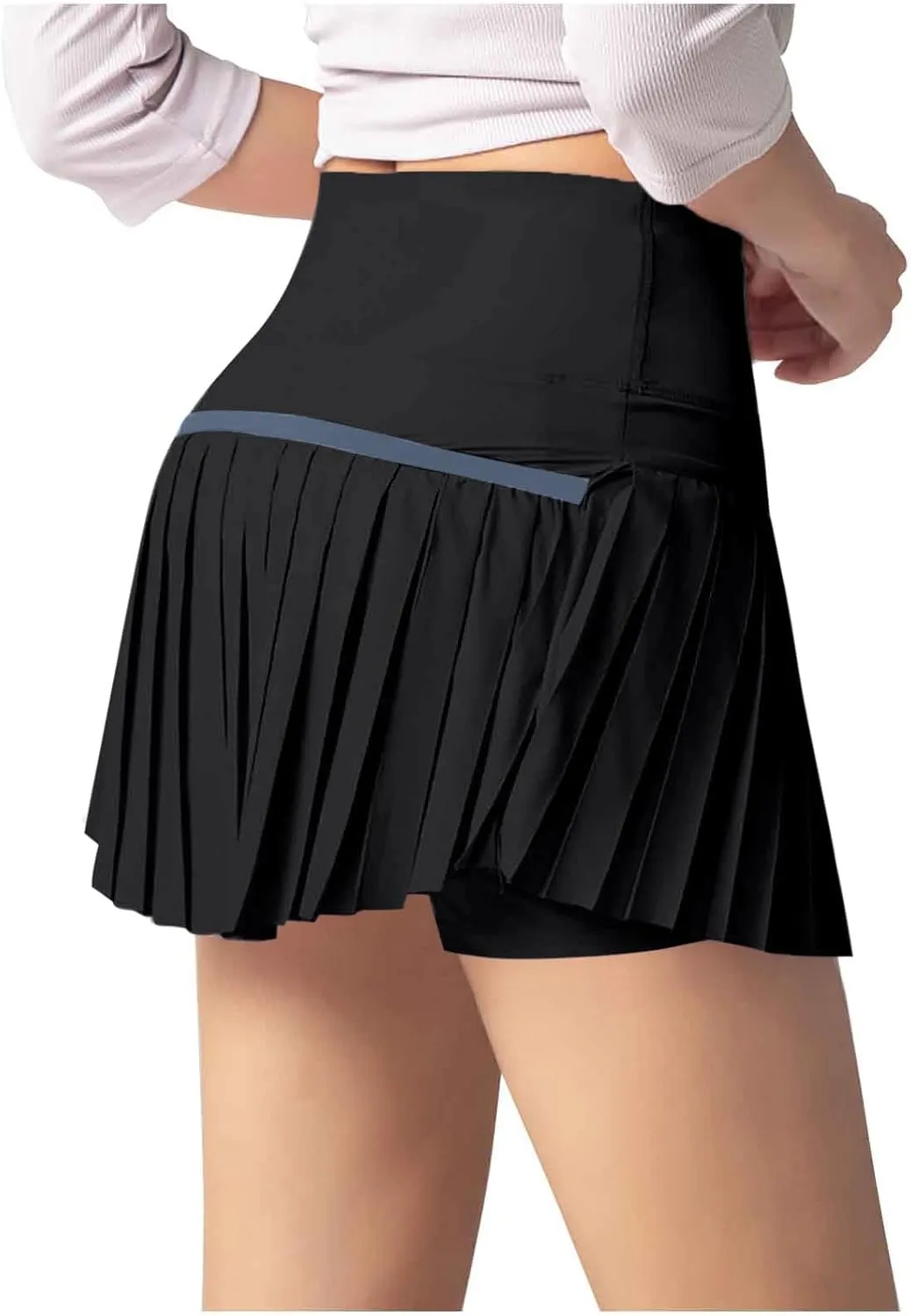 2025 Womens Pleated Tennis Skirts with Bulit-in-Shorts High Waisted Athletic Golf Skorts Skirts Outdoor Sports Shorts