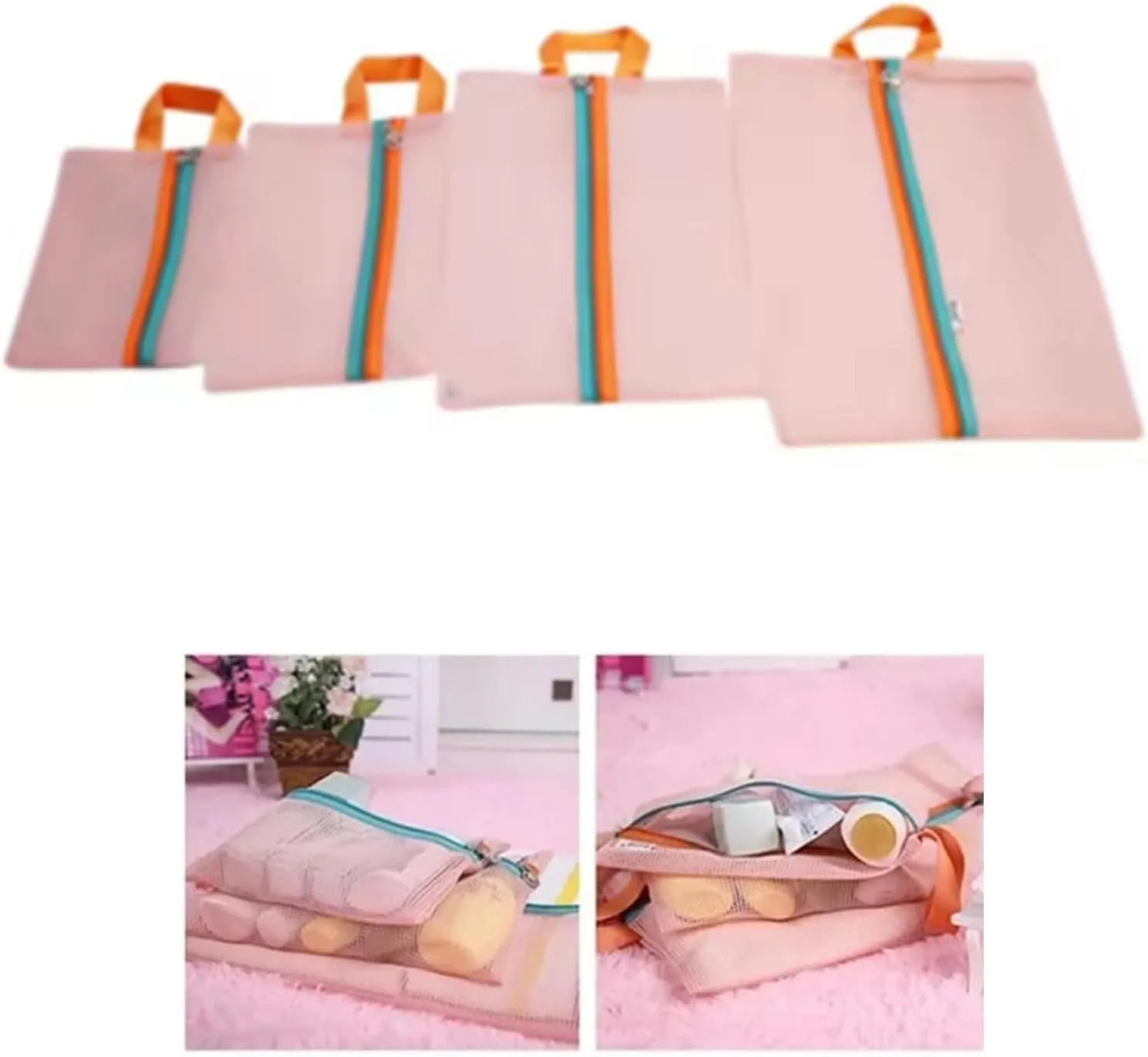 4 Pieces Sturdy Polyester Meshes Storage Packing Cubes Set For Garments Protective And Easy Organization Designs