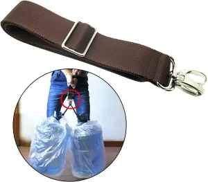 4X Shoulder Bag Strap Replacement Belt with Metal Hooks for DIY Laptop Briefcase Accessories, Coffee