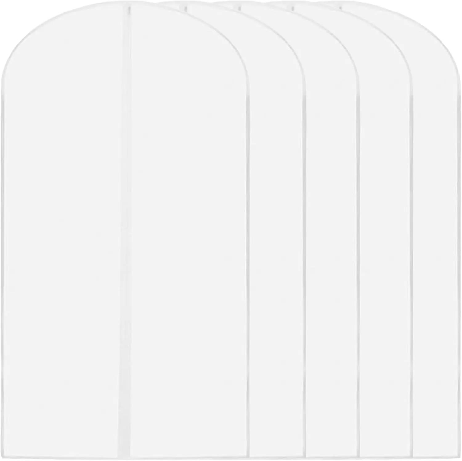5 Pcs Translucent Garment Bags for Hanging Clothes, EVA Clear Garment Bags, Clothes Covers with Zipper for Coats, Jackets, Shirts(24x31in/60x80cm)