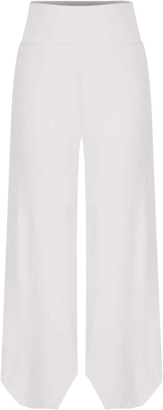 Akklian Palazzo Pants for Women 2024 Flowy Chiffon Lightweight Summer Boho Wide Leg Lounge Pants Trouser High Waist Yoga Pant