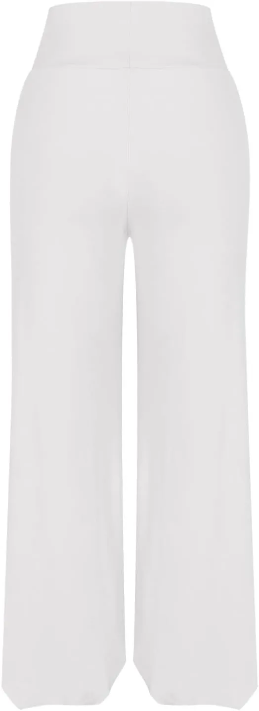 Akklian Palazzo Pants for Women 2024 Flowy Chiffon Lightweight Summer Boho Wide Leg Lounge Pants Trouser High Waist Yoga Pant