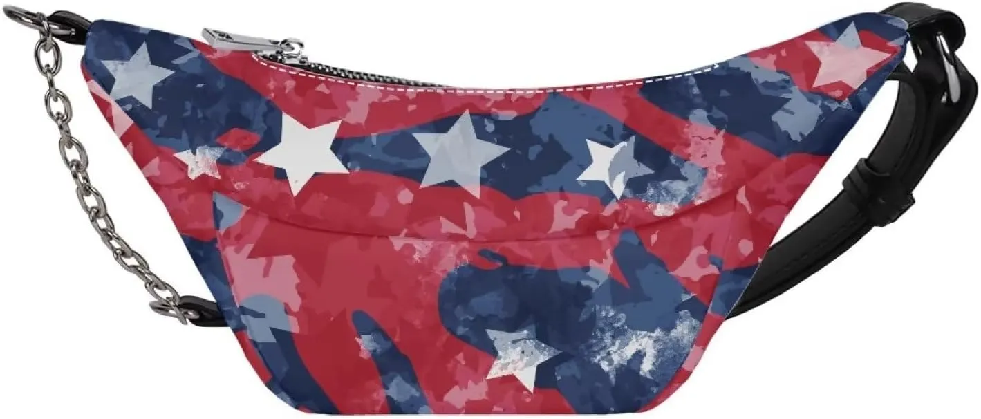 American Flag Shoulder Bag Travel Lightweight PU Shoulder Pouch Bag Stylish and Versatile Cell Phone Purses Travel Pouch for Travel Running Hiking Workout Sports
