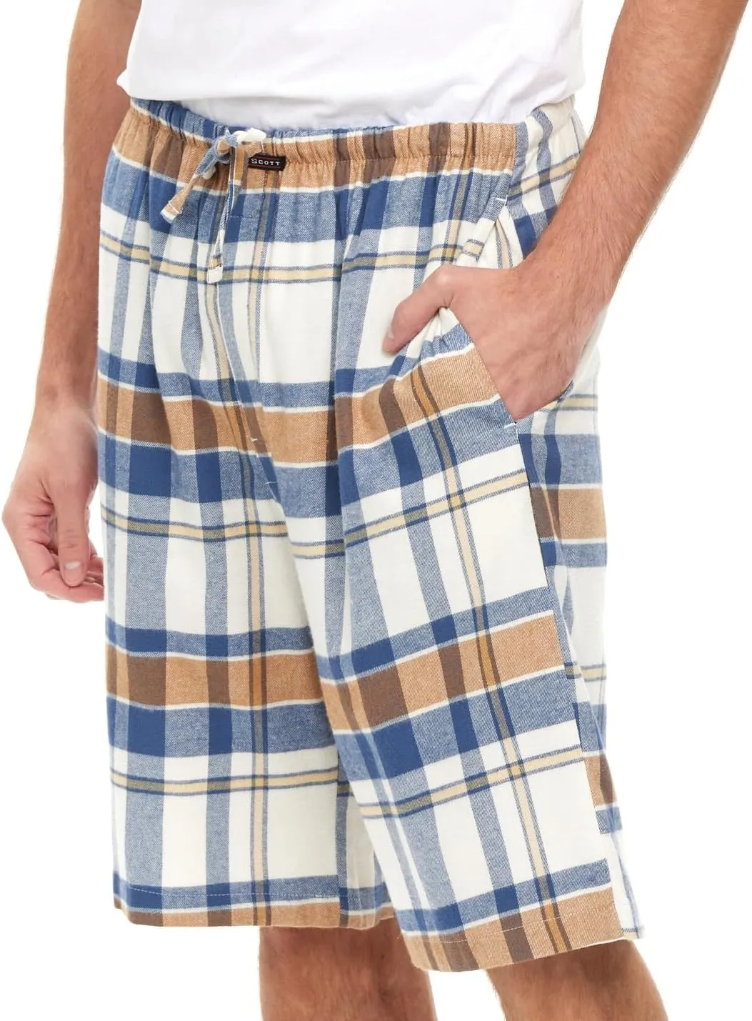 Andrew Scott Men's Cotton Flannel Soft Woven Pajama/Lounge Sleep PJ Shorts -Pack of 2
