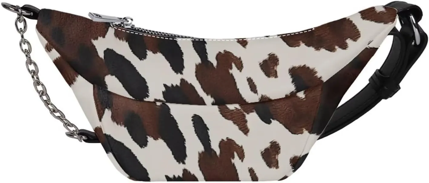 Animal Fur Shoulder Bag Travel Portable PU Ladies Handbags Cross Body Passport Bag Large Crossbody Fanny Pack for Yoga Gym Jogging Workout Fitness Exercise Dog