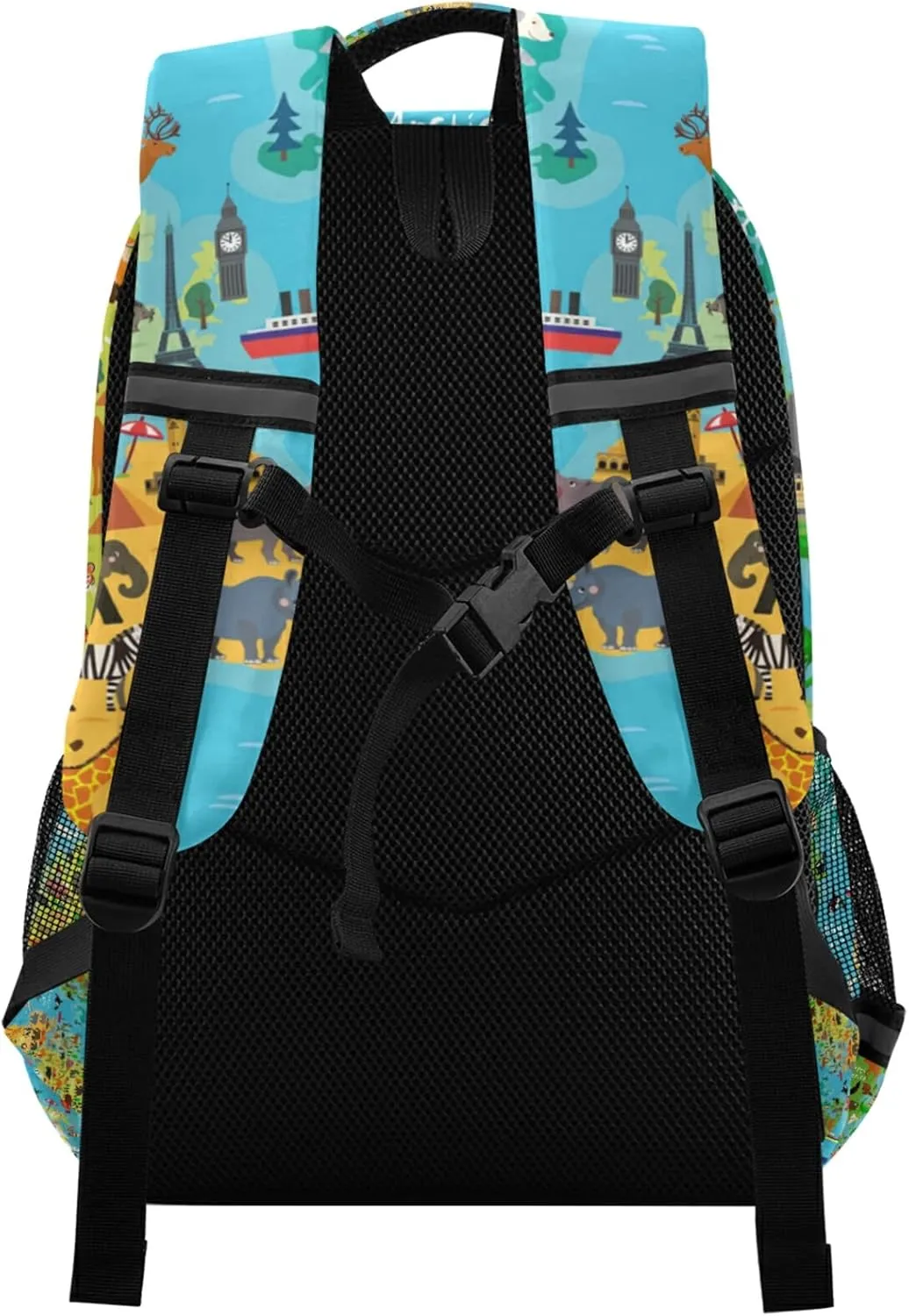 Animal Map America World for Children Kids Backpacks for Girls Boys Elementary School Bag Kids Bookbag Personalized Laptop Travel Daypack Students Rucksack