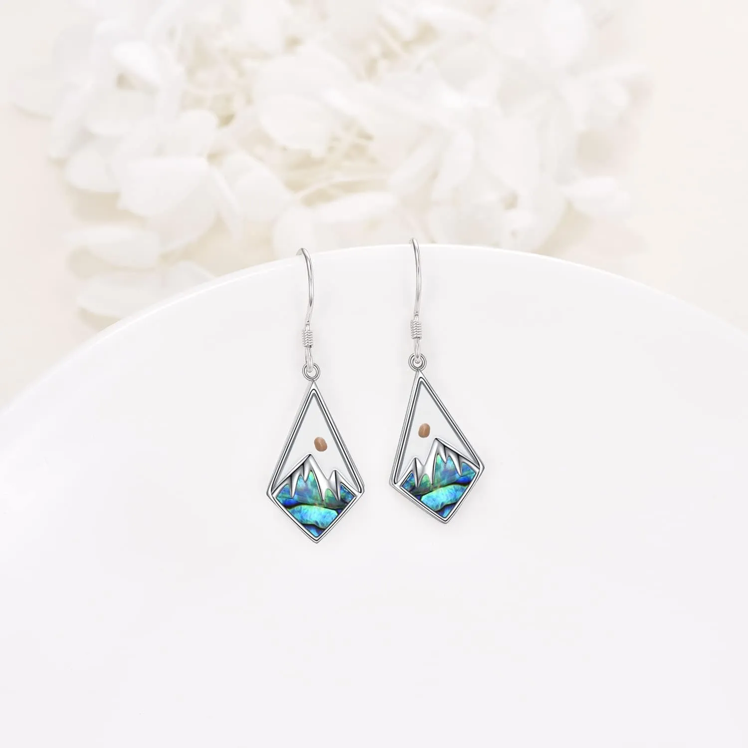 AOBOCO Mustard Seed Earrings for Women Sterling Silver Mountain Dangle Earrings Christian Mustard Seed Jewelry Mothers Day Birthday Gifts for Mom