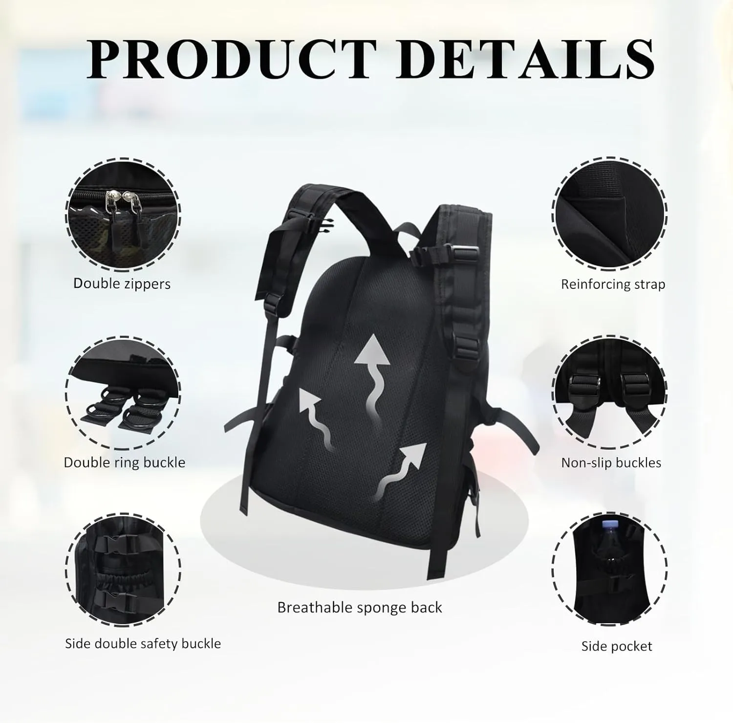 Backpack for Men Travel Women Work Casual Daypack Backpacks Hiking Bookbag,Anti Theft Carry On Clear Backpack,Cute Ita Bag with Pin Display Adjustable Strap Black