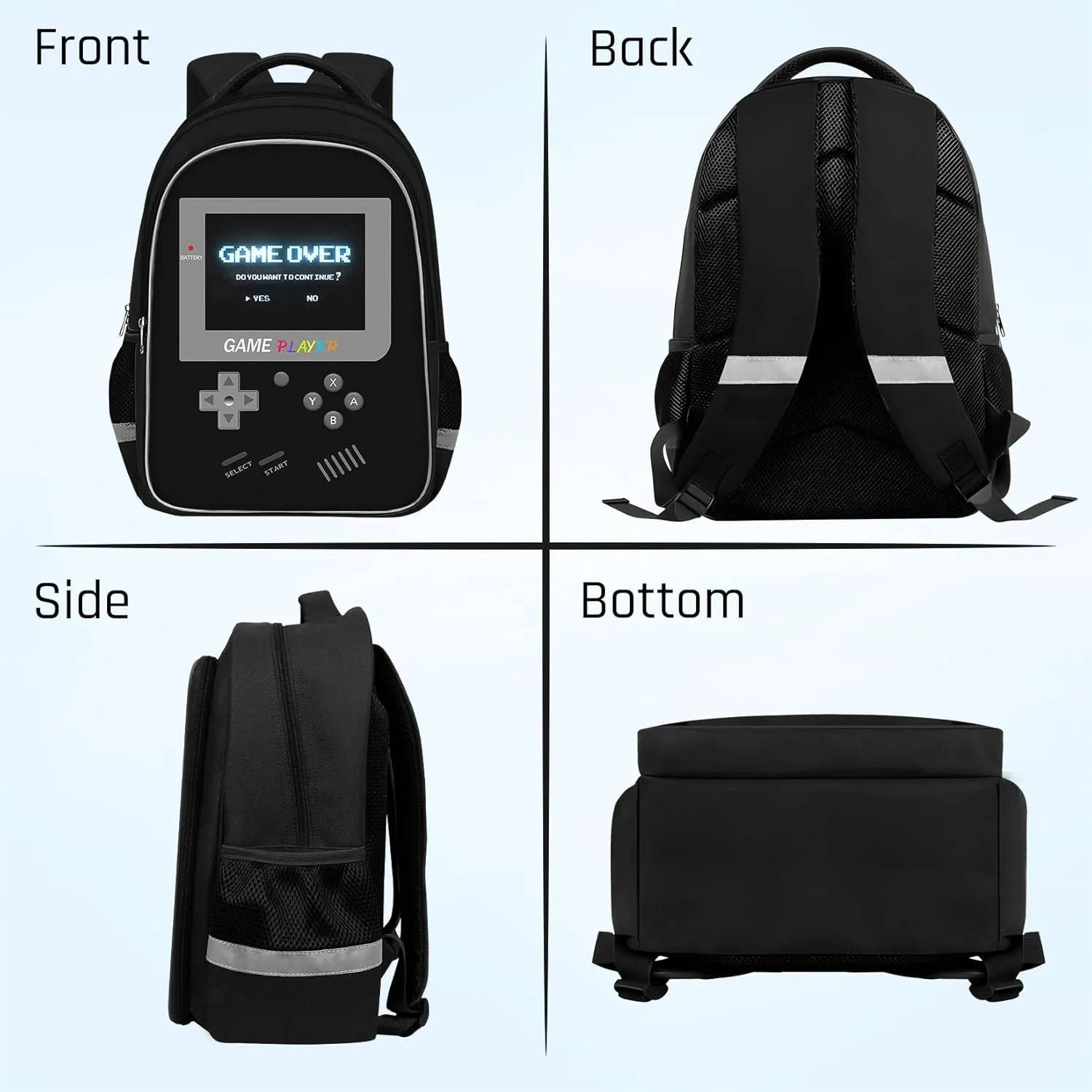 Backpack for School Boys,Gamer Boys Backpack for Elementary Middle School,Student Bookbag for Ages 6-18 Kids Children Teens,17 Video Game Bookbag Travel Back Pack