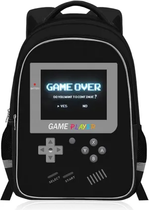Backpack for School Boys,Gamer Boys Backpack for Elementary Middle School,Student Bookbag for Ages 6-18 Kids Children Teens,17 Video Game Bookbag Travel Back Pack
