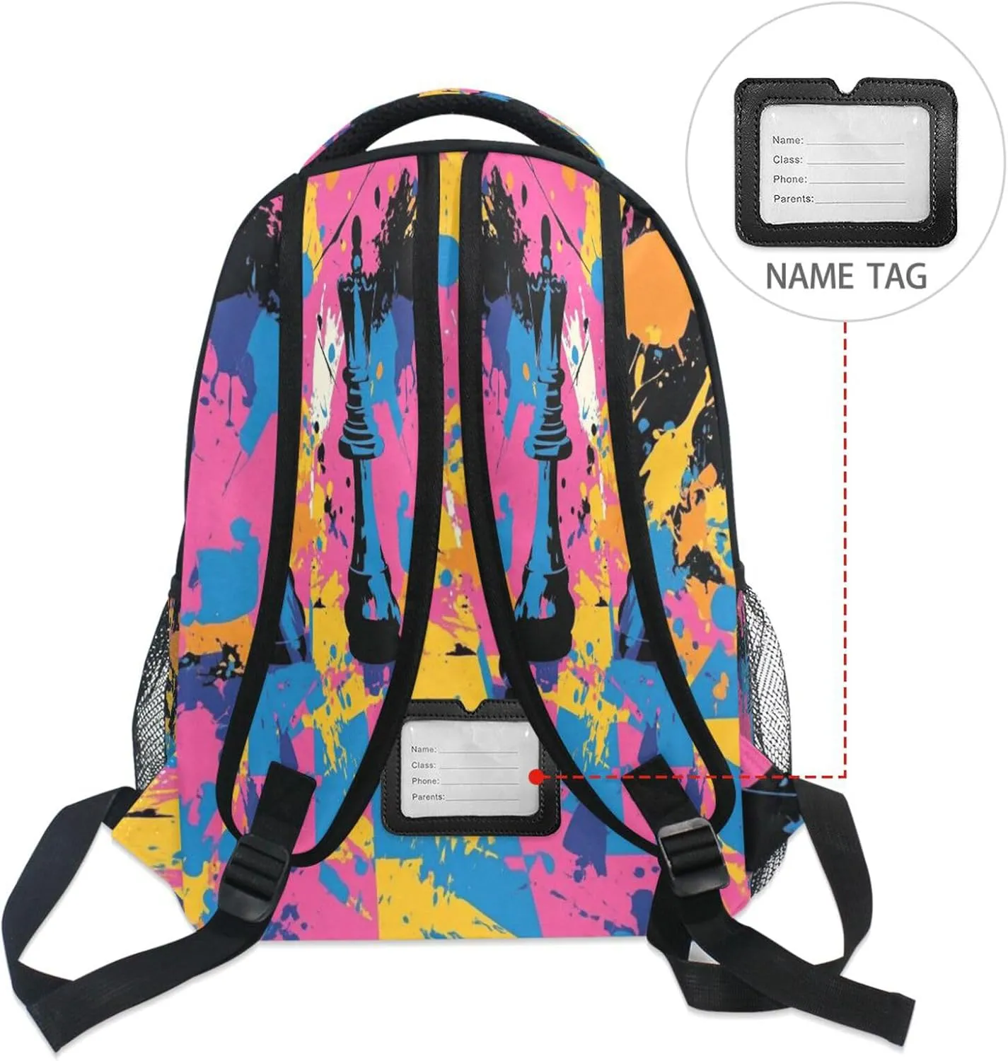 Backpacks for Men Women Waterproof Carry On Backpacks with Chest Strap for Business Work College Travel Trip Chess Set