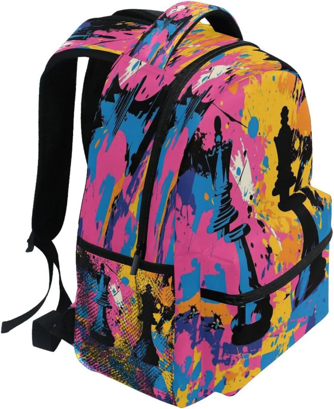 Backpacks for Men Women Waterproof Carry On Backpacks with Chest Strap for Business Work College Travel Trip Chess Set