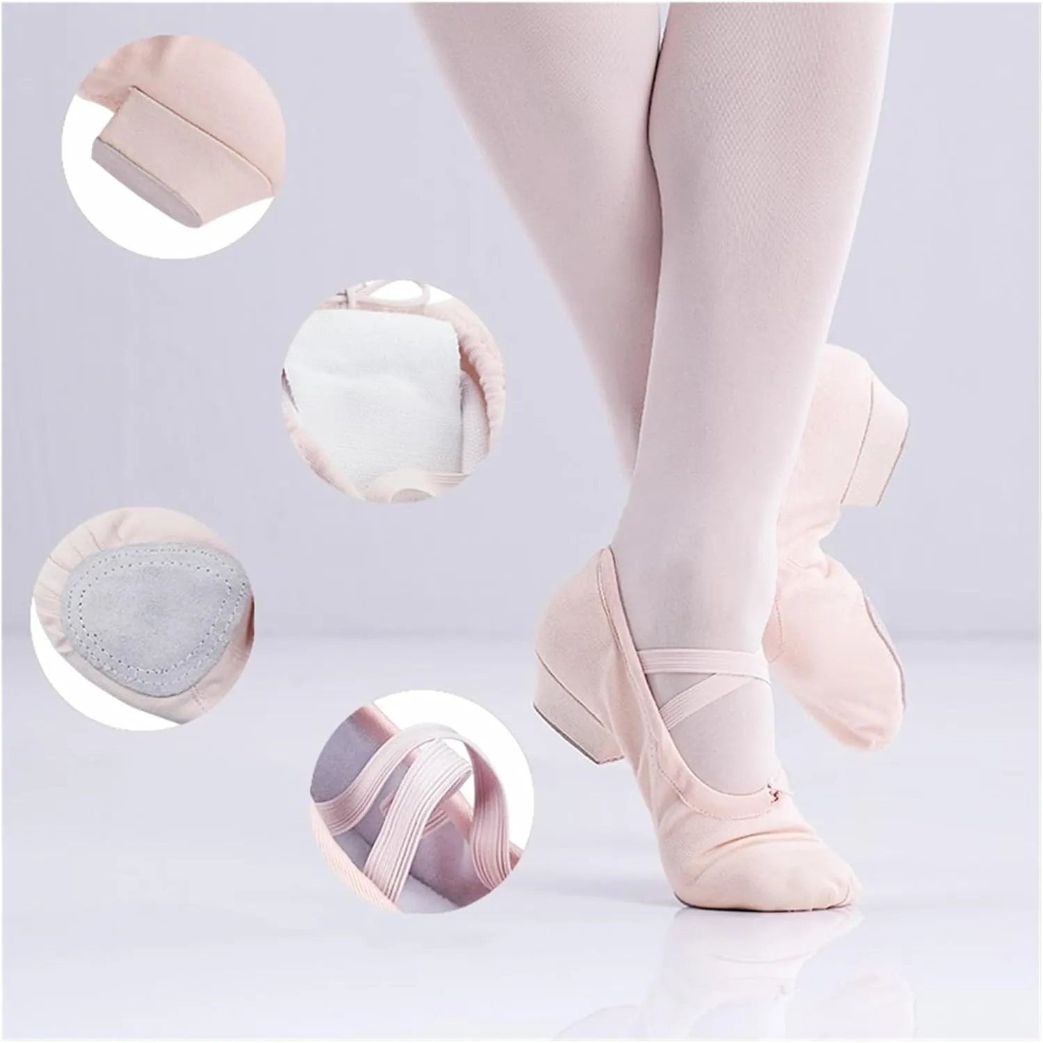 Ballet Shoes Women Ballet Shoes Girls Kids Ballet Dance Shoes Soft Sole Low Heels Jazz Dancing Shoes Pink/Black Women Exercise Shoes Shoe Dance(Nude,Size 36)