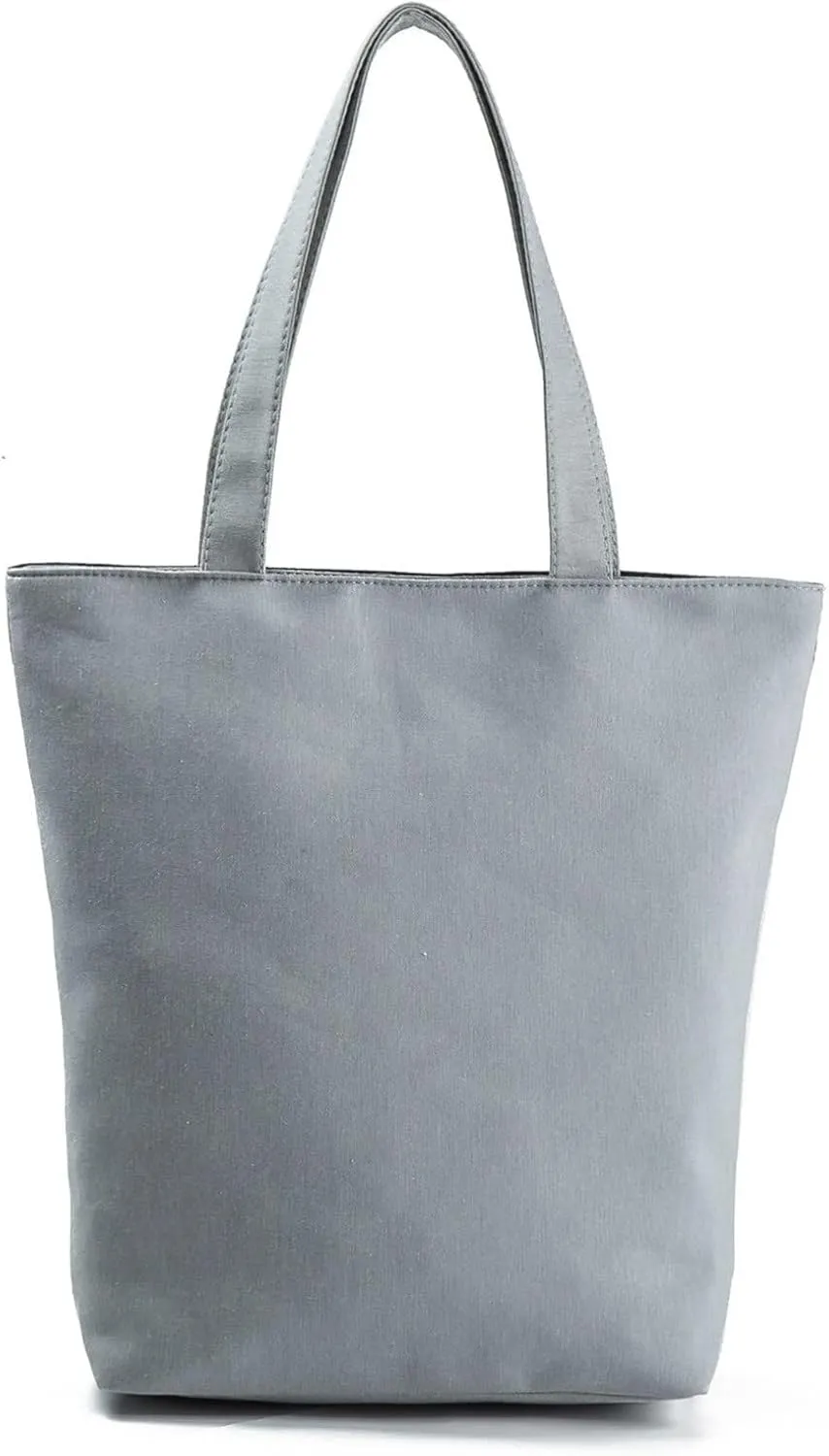Beach Tote Bag Sunflower Printed Canvas Women's Casual Large Zippered Shoulder Bag For Outdoor Beach Travel Essential O