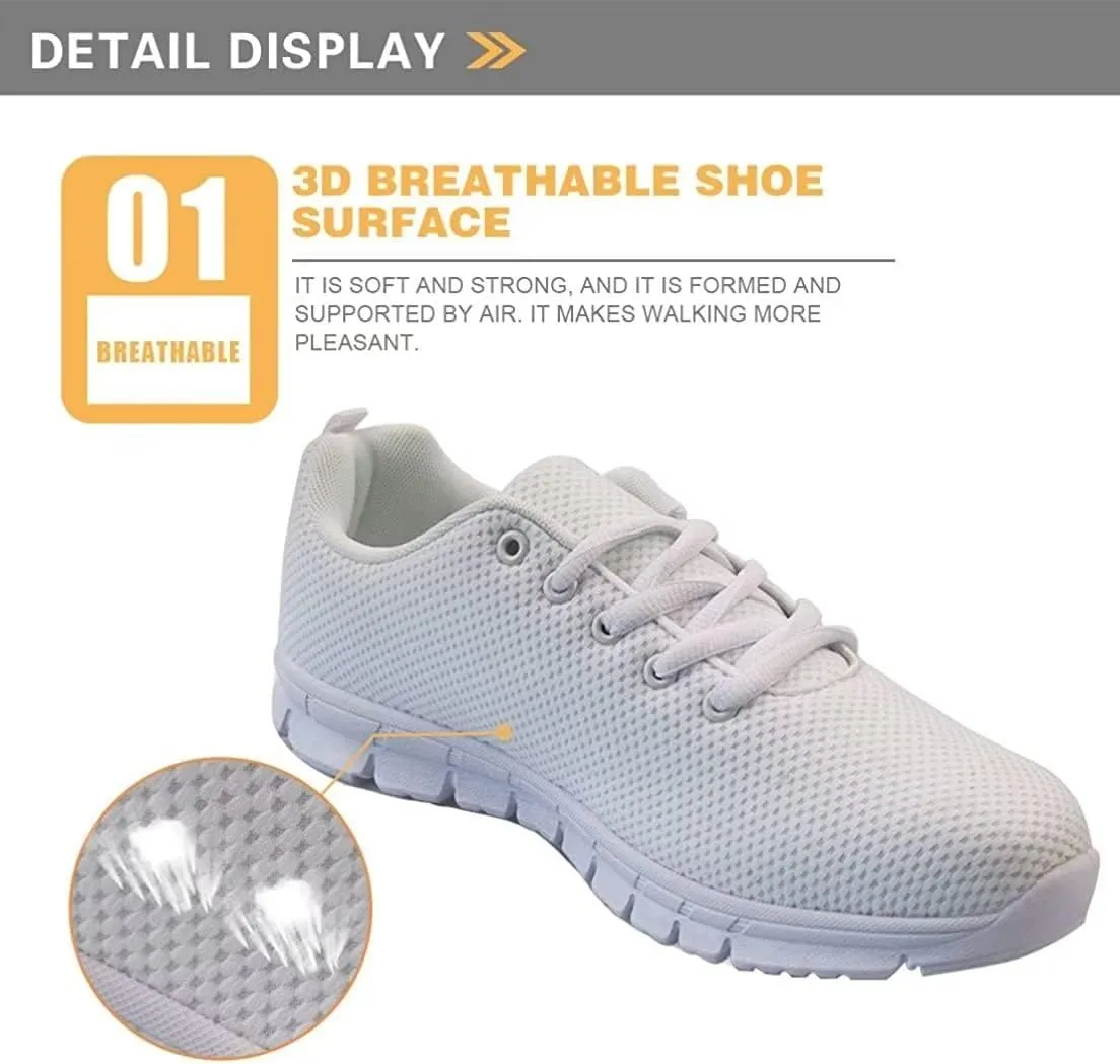 Beginterest Women's Cute Walking Shoe Lightweight Athletic Casual Work Gym Sneakers Polka Dots Solid Leopard Print