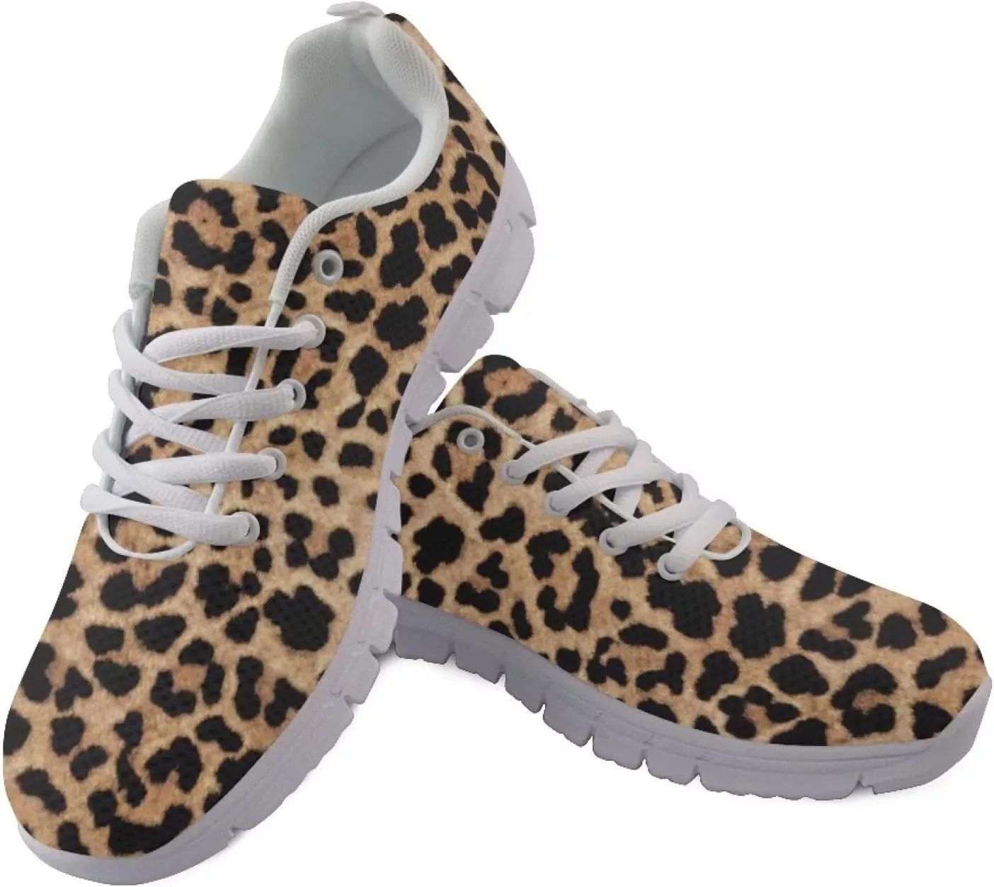 Beginterest Women's Cute Walking Shoe Lightweight Athletic Casual Work Gym Sneakers Polka Dots Solid Leopard Print