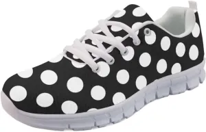 Beginterest Women's Cute Walking Shoe Lightweight Athletic Casual Work Gym Sneakers Polka Dots Solid Leopard Print