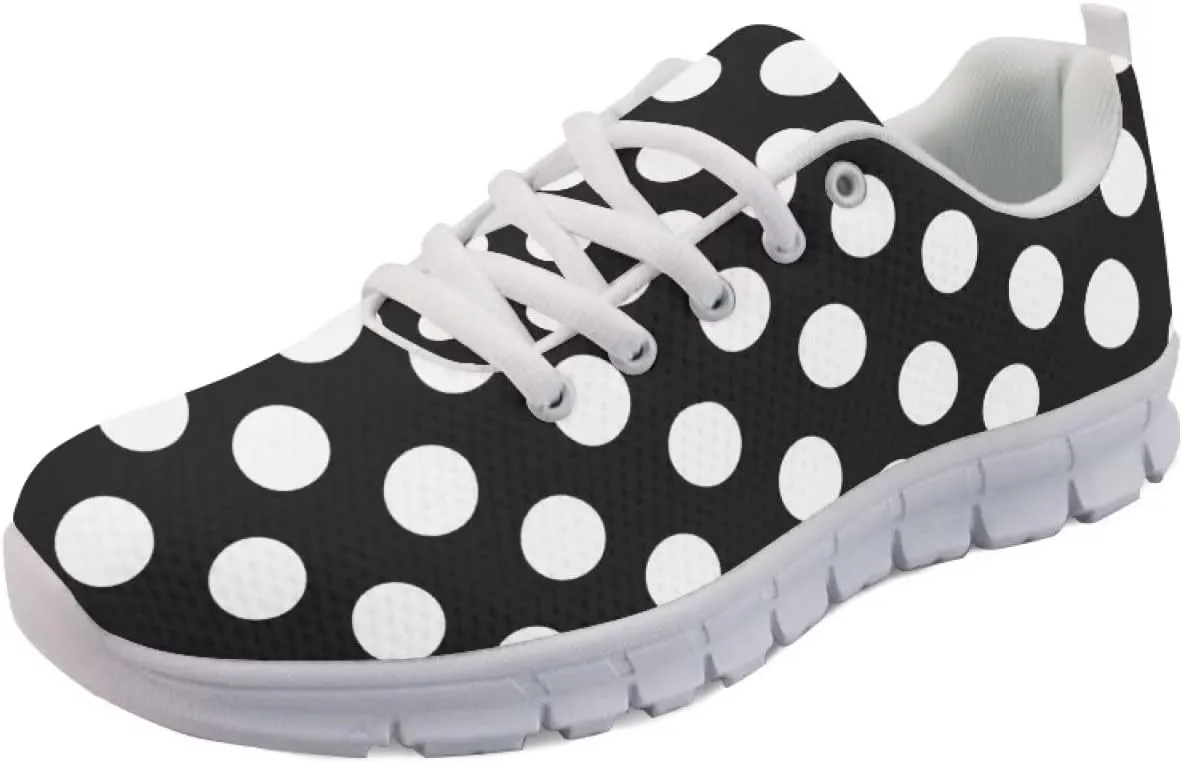 Beginterest Women's Cute Walking Shoe Lightweight Athletic Casual Work Gym Sneakers Polka Dots Solid Leopard Print
