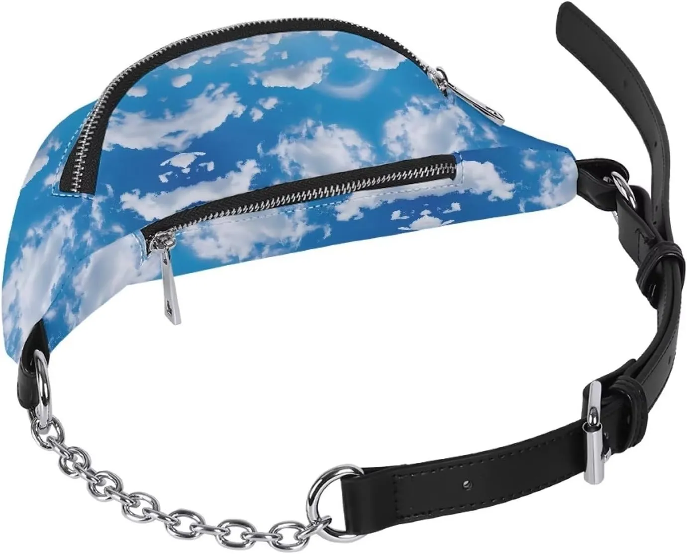 Blue Sky Shoulder Bag Gym Portable PU Shoulder Bag Handbags Cross Body Passport Bag Large Crossbody Fanny Pack for Yoga Gym Jogging Workout Fitness Exercise Dog