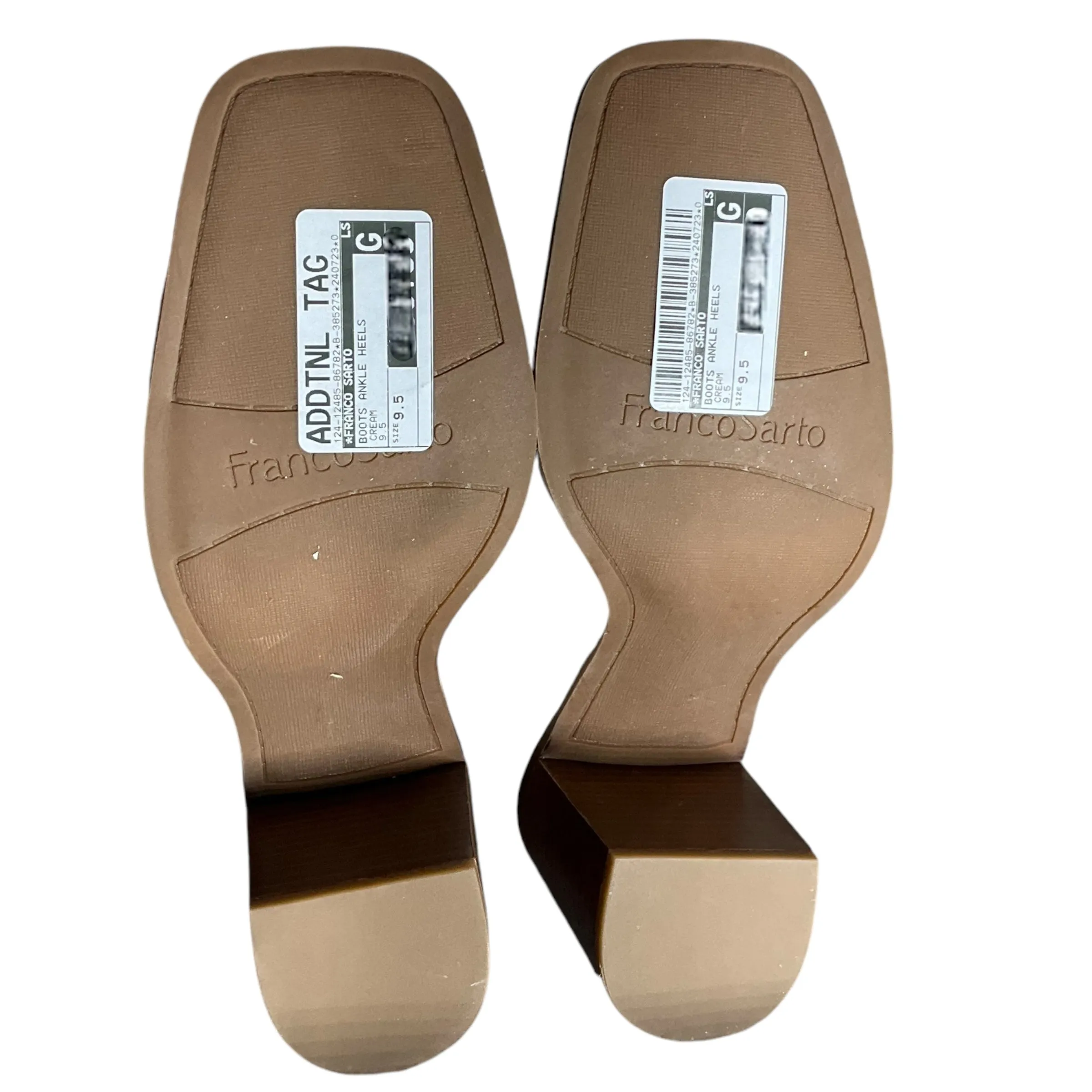 Boots Ankle Heels By Franco Sarto In Cream, Size: 9.5
