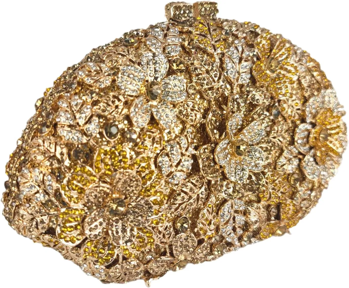 Boutique De FGG Flower Crystal Clutch Purses for Women Evening Bags Formal Wedding Handbag Party Rhinestone Clutch Bag,Mini