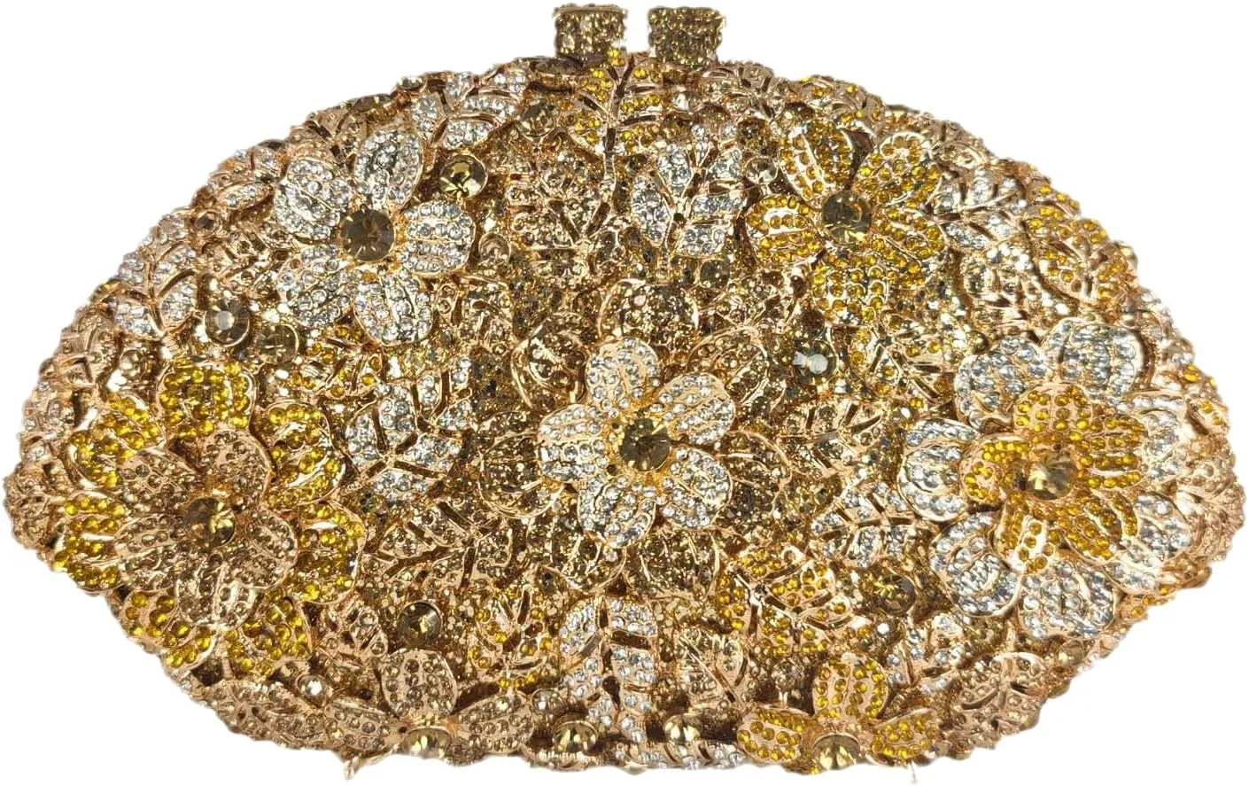 Boutique De FGG Flower Crystal Clutch Purses for Women Evening Bags Formal Wedding Handbag Party Rhinestone Clutch Bag,Mini