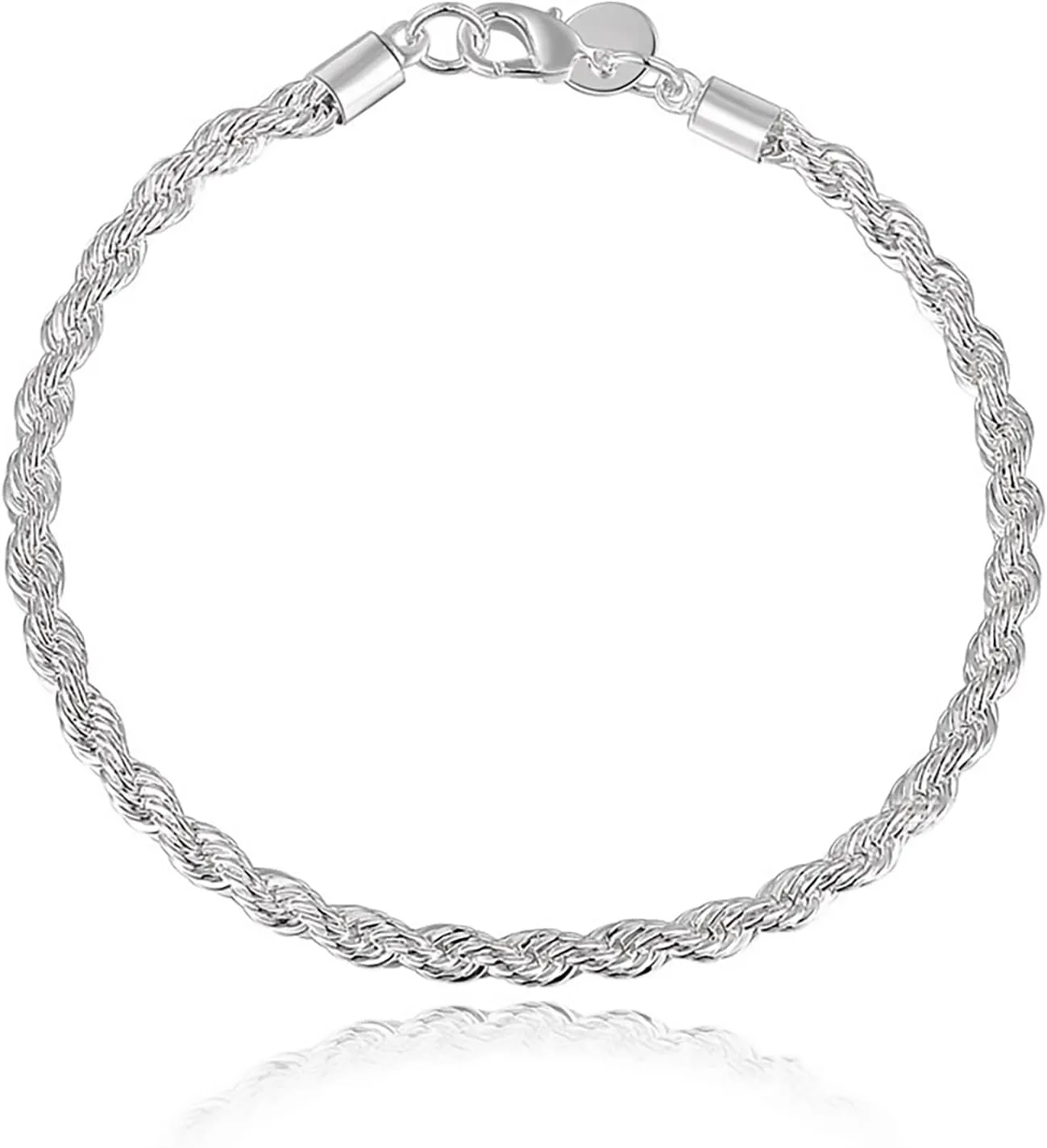 Bracelets for Women, 925 Sterling Silver Twist Bangle Cuff Charm Bracelet Clasp Party Jewelry