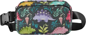 Bright Colorful Dinosaur Waterproof Fanny Packs Women Belt Bag Hip Pack Trendy Cross Body Waist Pack