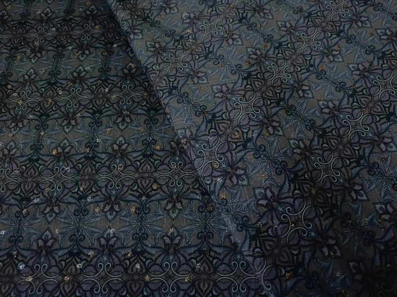 Brocade fabric slate blue and grey color 58" wide BRO892[2]