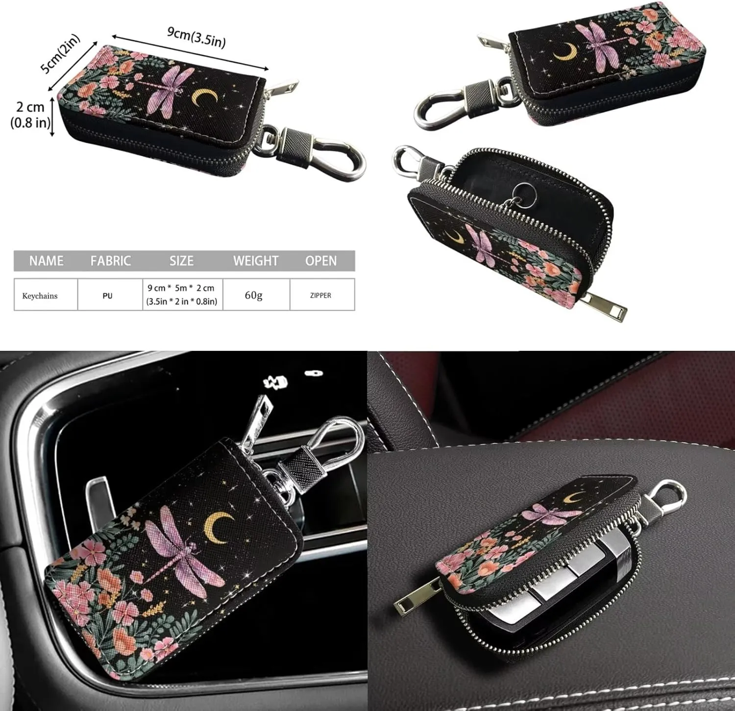 Bucket Bag with Car Key Bag 2 Pcs Set Leather Shoulder Handbag Crossbody Bag with Detachable Strap for Women