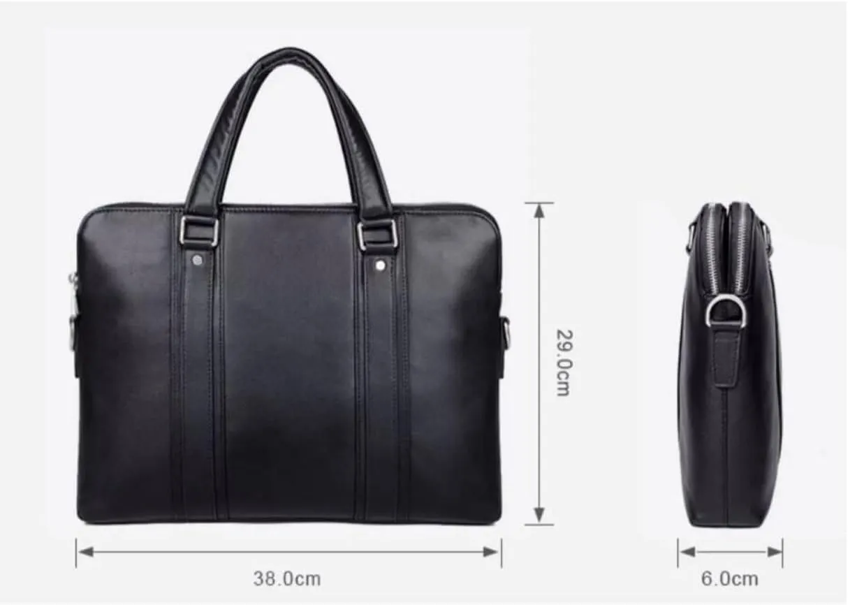 Business Briefcases Mens Handbags Computers Bags Messenger Shoulder Bags Genuine Leather Laptop Bags 15Inch