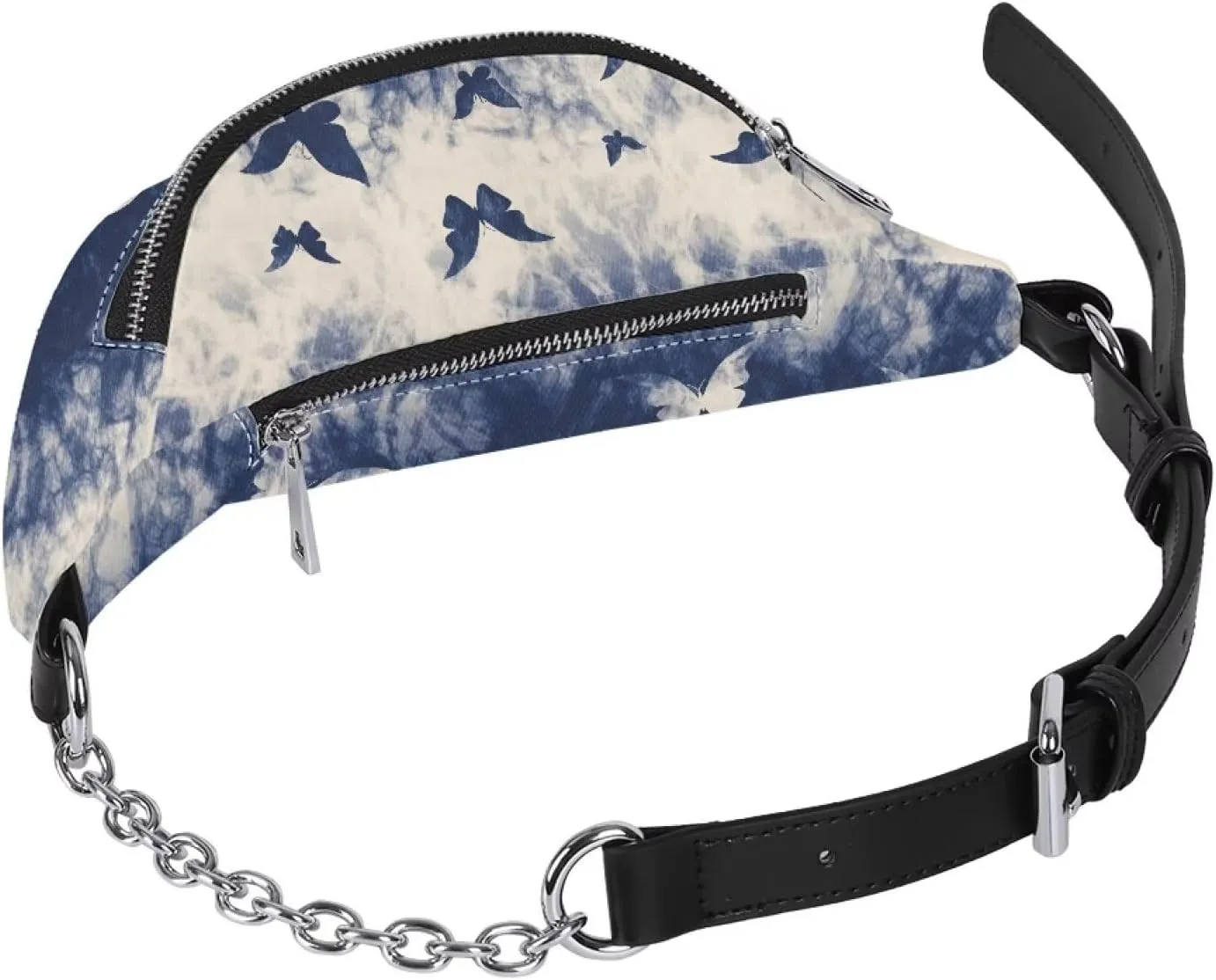 Butterfly Waist Pack Bag Lightweight PU Girls Shoulder Bag Purse Zip Running Travel Belt Cell Phone Purses Travel Pouch for Running Hiking Workout Dog Walking Outdoors
