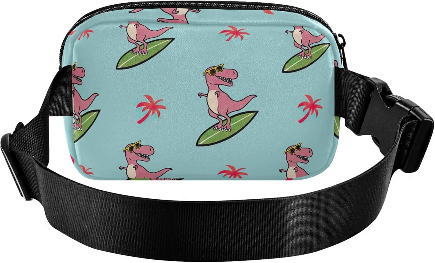 Cartoon T Rex Blue Women Fanny Pack Belt Bags Hip Pack Waterproof Bright Waist Pouches for Men