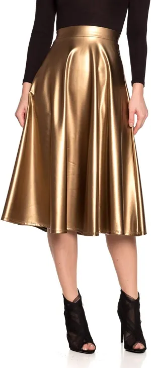Cemi Ceri Women's J2 Love Faux Leather Flare Skirt