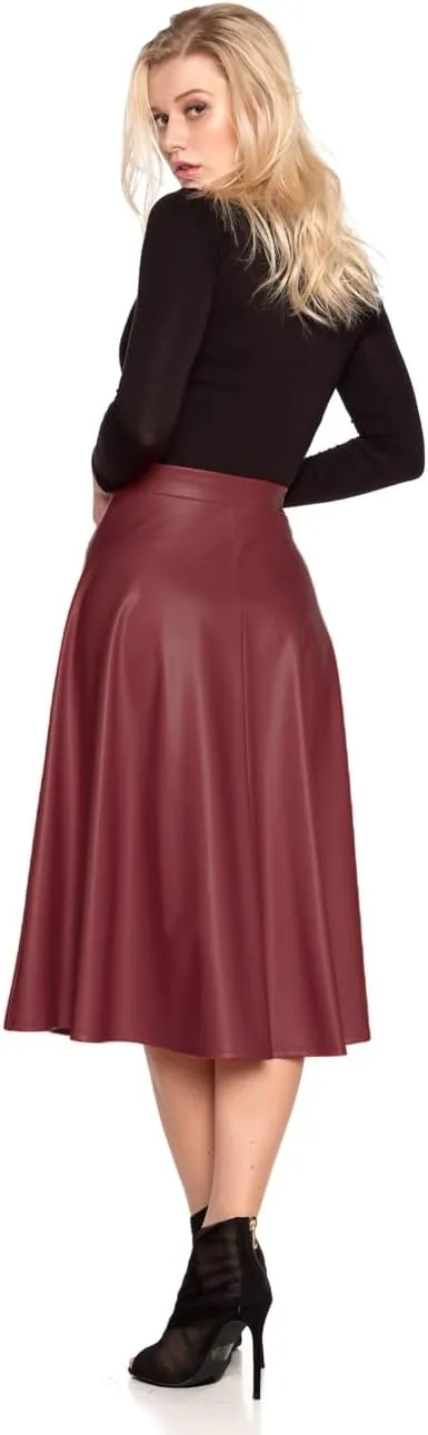 Cemi Ceri Women's J2 Love Faux Leather Flare Skirt