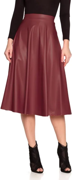 Cemi Ceri Women's J2 Love Faux Leather Flare Skirt