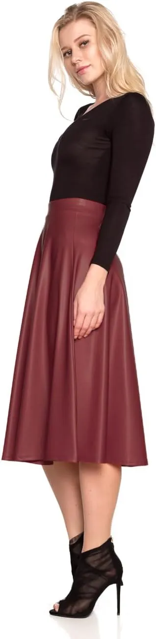 Cemi Ceri Women's J2 Love Faux Leather Flare Skirt