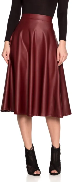 Cemi Ceri Women's J2 Love Faux Leather Flare Skirt
