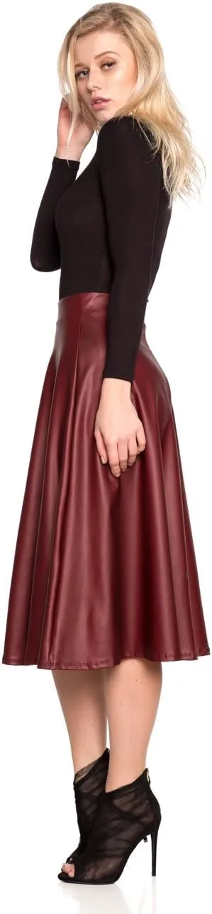 Cemi Ceri Women's J2 Love Faux Leather Flare Skirt