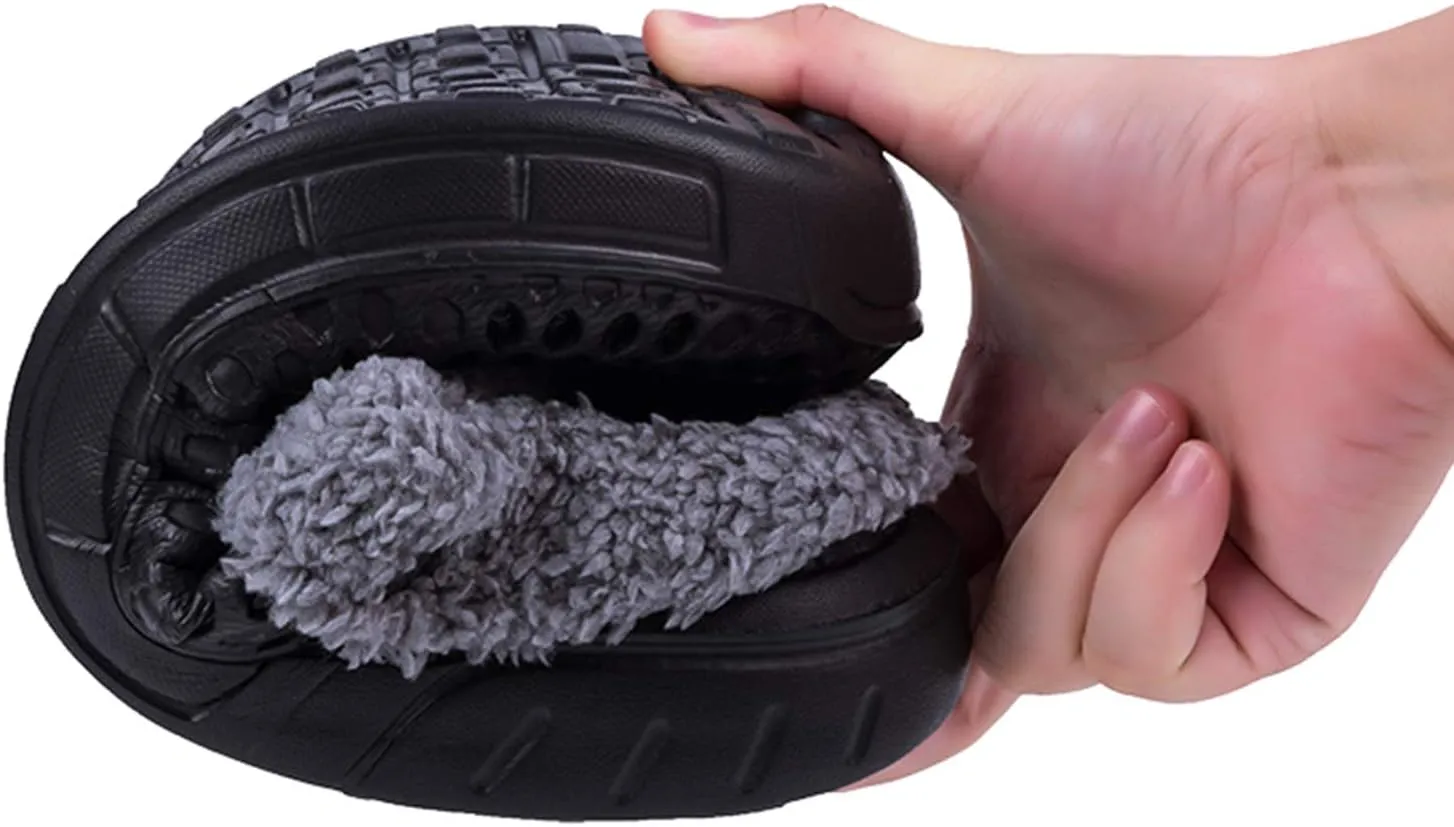 CERYTHRINA Men's Women's Lined Clog Breathable Mesh Lining Indoor Outdoor Walking Garden Clogs Winter Slippers