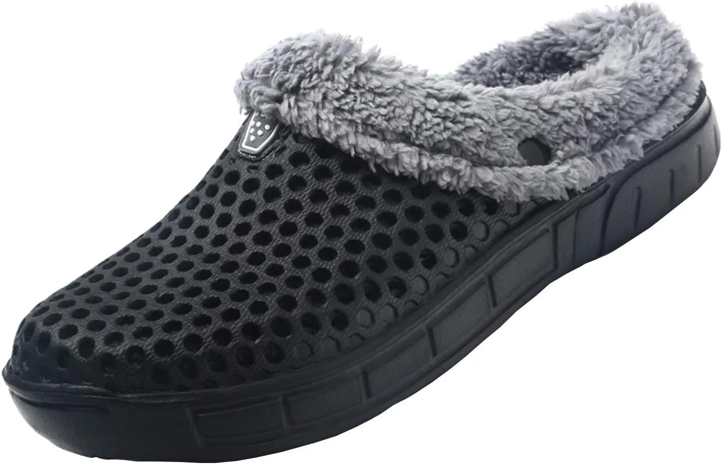 CERYTHRINA Men's Women's Lined Clog Breathable Mesh Lining Indoor Outdoor Walking Garden Clogs Winter Slippers