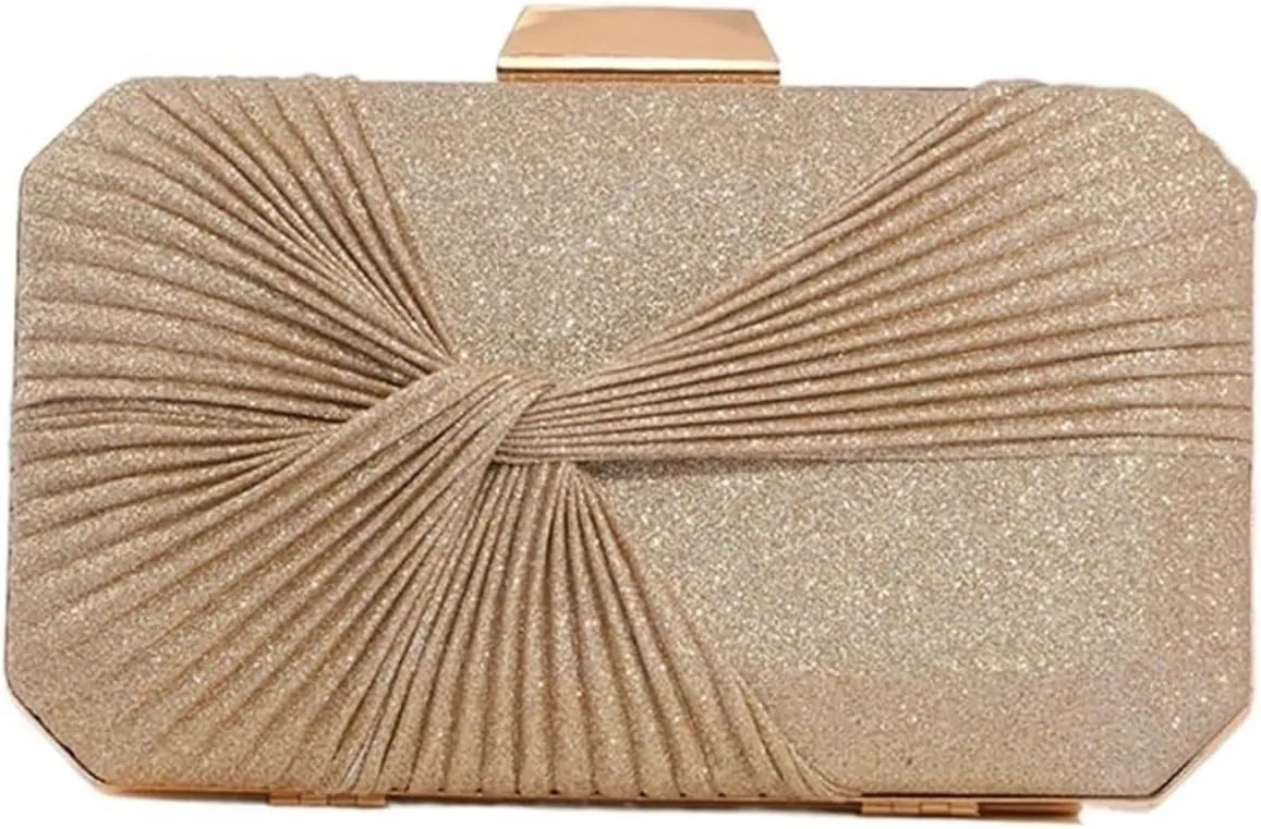 Clutch Purses for Women Elegant Womens Knot Clutch Evening Bag Mini Dinner Purse with Chain Strap