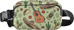 Colorful Mexican Fiesta Vintage Women Fanny Pack Trendy Hip Pouch Belt Bag Waterproof Crossbody Waist Purse