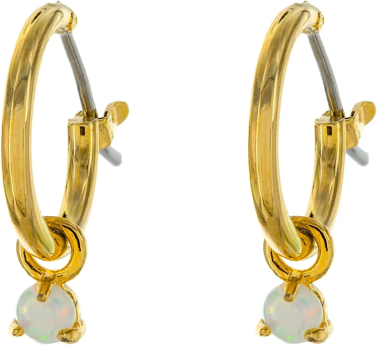 Columbus 14K Gold Plated Charm Huggie Hoop Earrings - Butterfly Earrings - Pearl Drops - Cowry Shell Dangle Earrings Heart Charm Huggies for Women