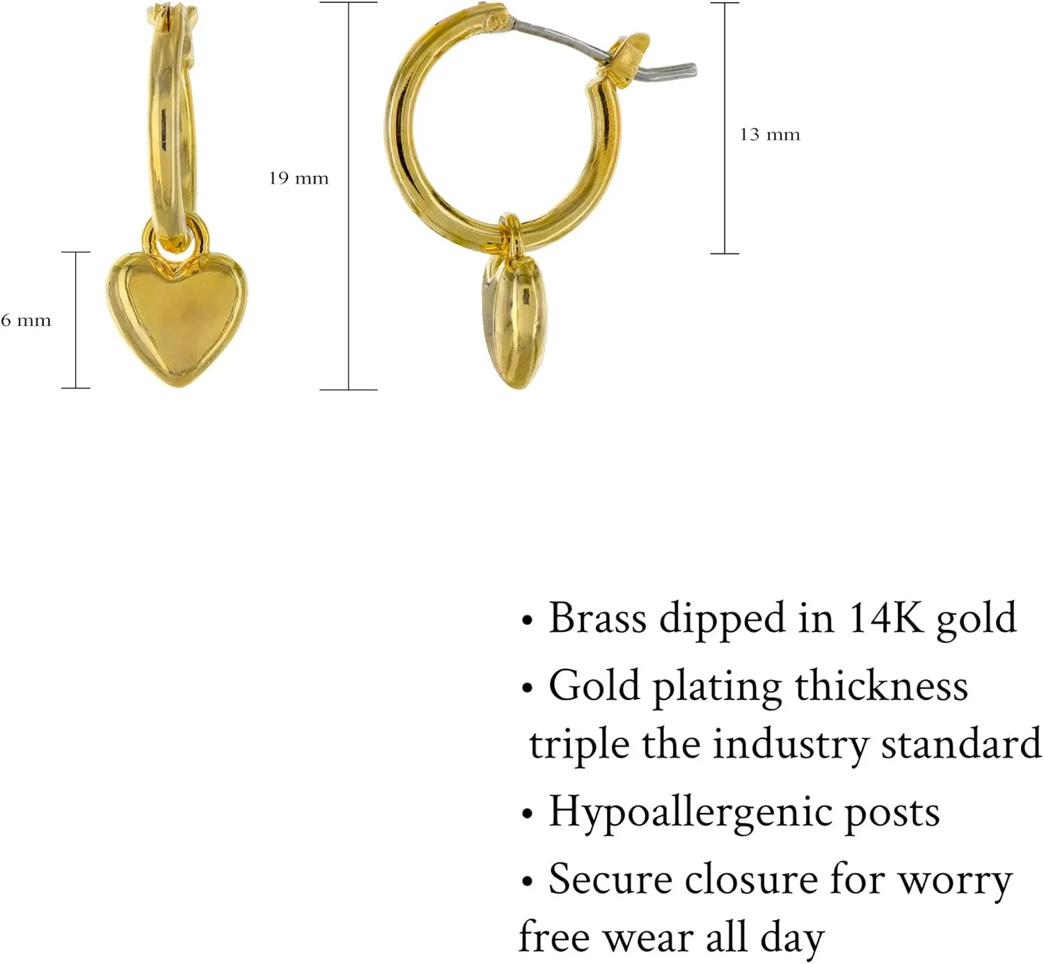 Columbus 14K Gold Plated Charm Huggie Hoop Earrings - Butterfly Earrings - Pearl Drops - Cowry Shell Dangle Earrings Heart Charm Huggies for Women